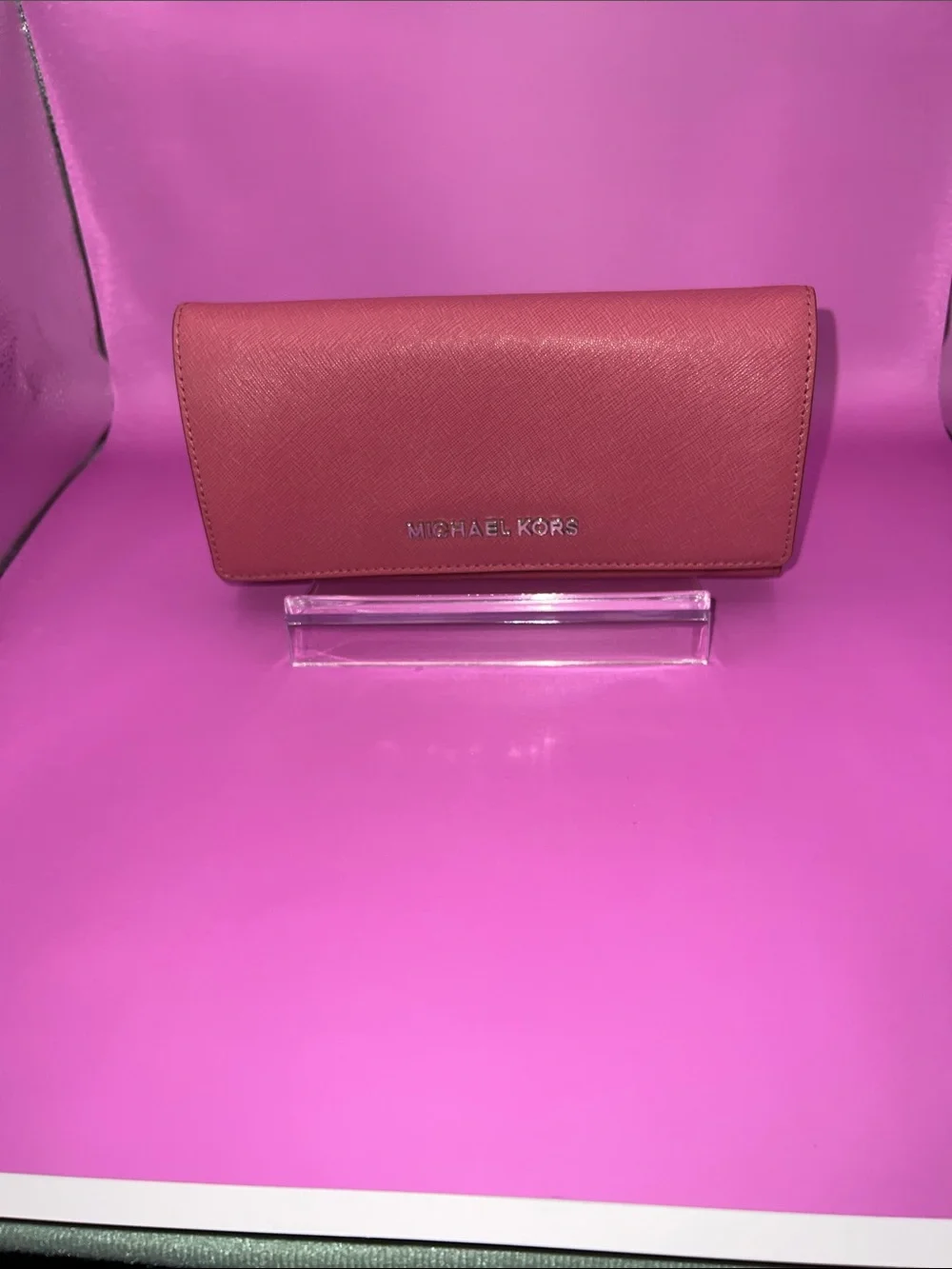 Michael Kors Pink Saffiano Leather Continental Wallet